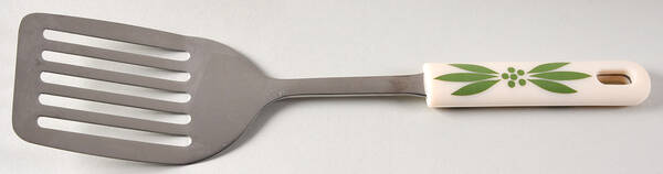 Old World Green Metal Slotted Spatula
