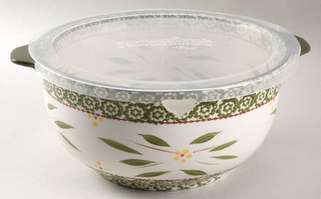 Old World Green 10" Mixing Bowl & Plastic Lid
