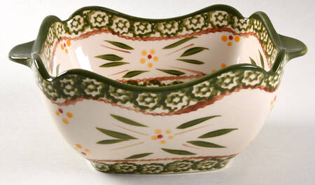 Old World Green 1 Qt Square Bake & Serve Bowl
