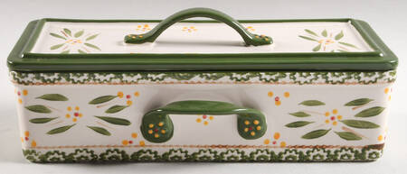 Old World Green Multifunctional Baker & Lid with Drip Tray