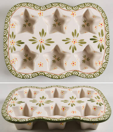 Old World Green Muffin Pan (Holds 6 Muffins)