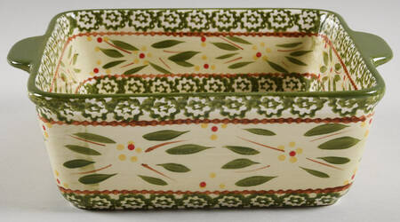 Old World Green 9" Square Baker
