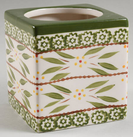 Old World Green 1 Quart Square Stacking Canister No Lid