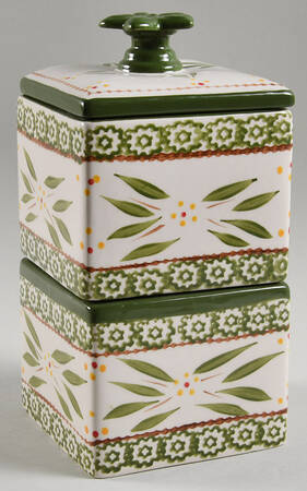 Old World Green 28 & 24 Oz Square Stacking Canister with Lid
