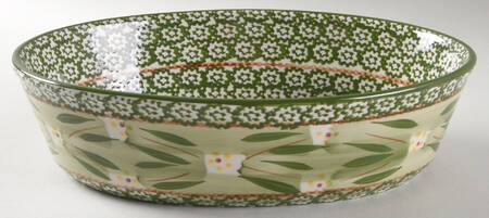 Old World Green 11" Oval Baker