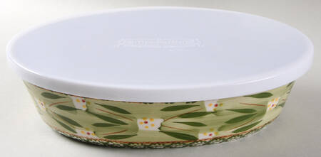 Old World Green 11" Oval Baker &Tabless Plastic Storage Cover
