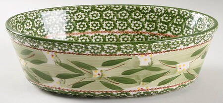 Old World Green 10" Oval Baker