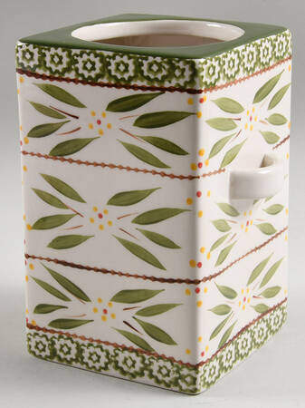 Old World Green 1.75 Quart Square Stacking Canister No Lid