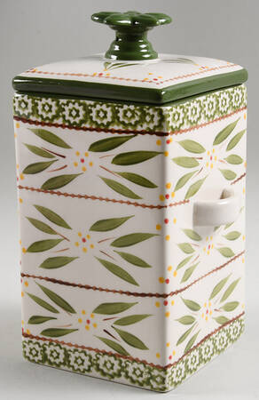 Old World Green 1.75 Qt Square Stacking Canister & Lid