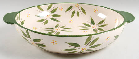 Old World Green 3.5 Qt Round Covered Baker No Lid