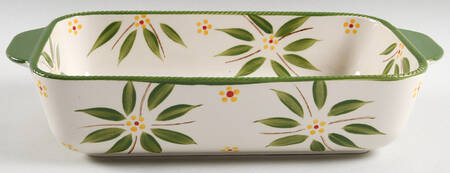 Old World Green 13'' Rectangular Baker