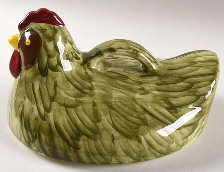 Old World Green Lid for Figural Oval Baker