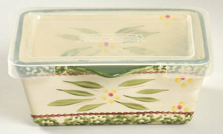 Old World Green Mini Loaf Pan with Plastic Lid