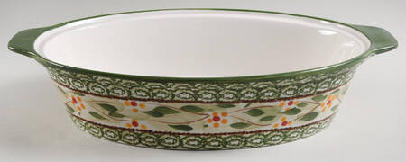 Old World Green 2 Quart Oval Covered Casserole No Lid
