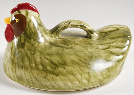Old World Green Lid for Figural Oval Baker