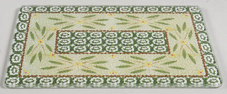 Old World Green Rectangular Glass Trivet