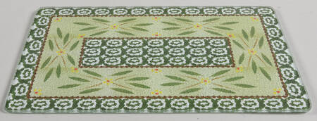 Old World Green Rectangular Glass Trivet