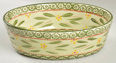 Old World Green Figural Oval Baker No Lid