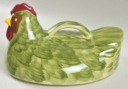 Old World Green Lid for Figural Oval Baker