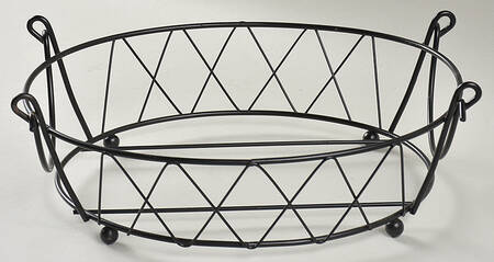 Old World Green Metal Basket for Figural Oval Baker