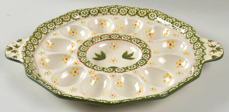 Old World Green Deviled Egg Plate
