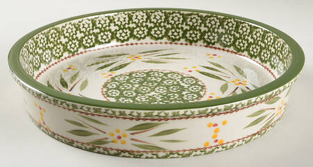 Old World Green 10" Pie Baking Plate