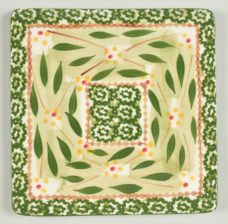 Old World Green Square Trivet