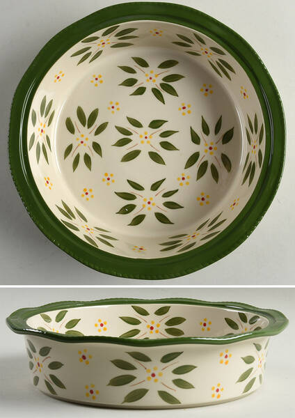 Old World Green 10" Pie Baking Plate