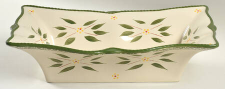 Old World Green 15" Rectangular Baker