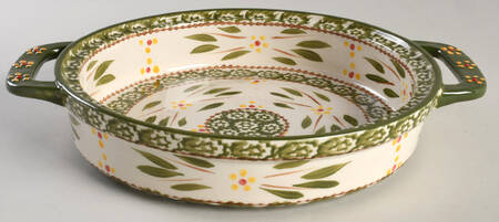 Old World Green 1 Qt Round Stacking Baker