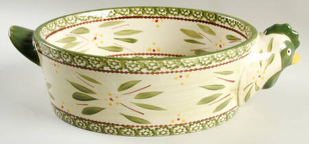 Old World Green 2.5 Quart Oval Covered Casserole No Lid
