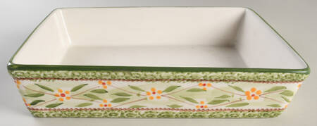 Old World Green 13'' Rectangular Baker