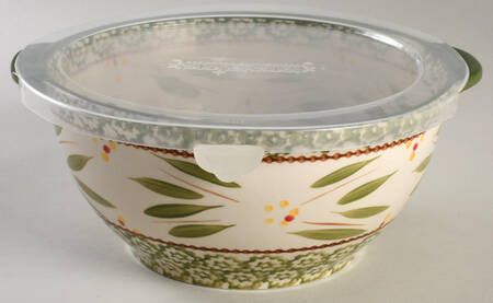 Old World Green 8" Mixing Bowl & Plastic Lid (MB8M1 & MB81PL)