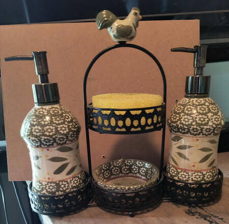 Old World Green 6 Piece Sink Caddy