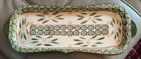 Old World Green 5pc Entertaining Set, Hdl Rect Tray