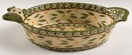 Old World Green 12" Figural Oval Baker