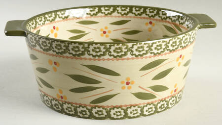Old World Green 1.5 Quart Round Covered Baker No Lid