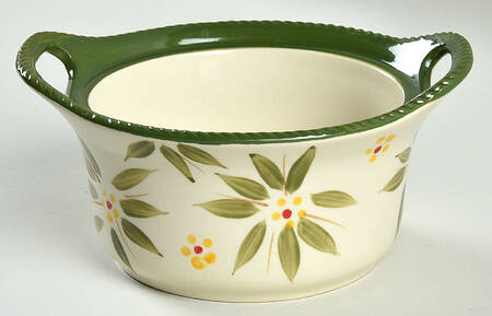 Old World Green Covered Soup Bowl No Lid