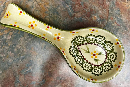 Old World Green Spoon Rest/Holder (Holds 1 Spoon)