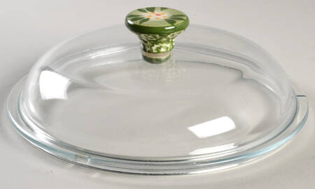 Old World Green Glass Lid for 2 Qt Round Covered Casserole
