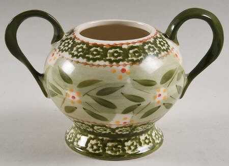 Old World Green Sugar Bowl No Lid
