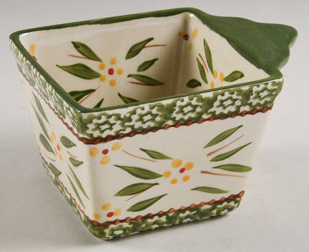 Old World Green Individual Square Baker & Plastic Lid