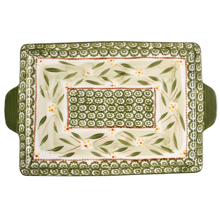 Old World Green 15" Oval Lid-It (Trivet,Tray,Baker Lid)