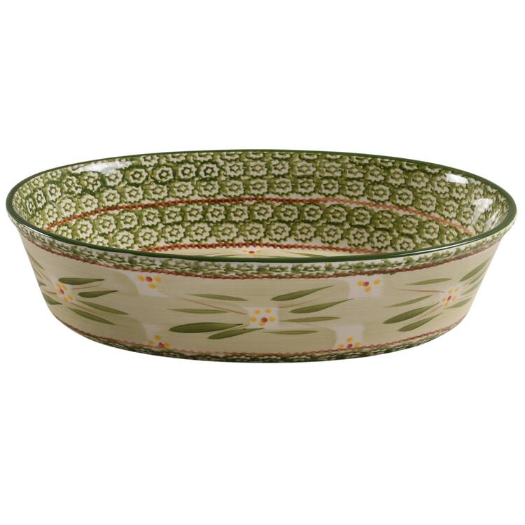 Old World Green 13" Oval Baker
