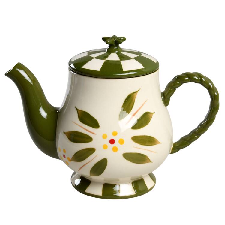 Old World Green Small Teapot & Lid