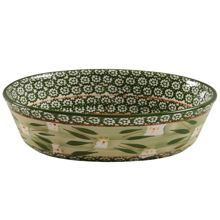 Old World Green 11" Oval Baker