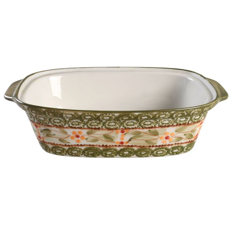 Old World Green 1.5 Quart Rectangular Casserole No Lid
