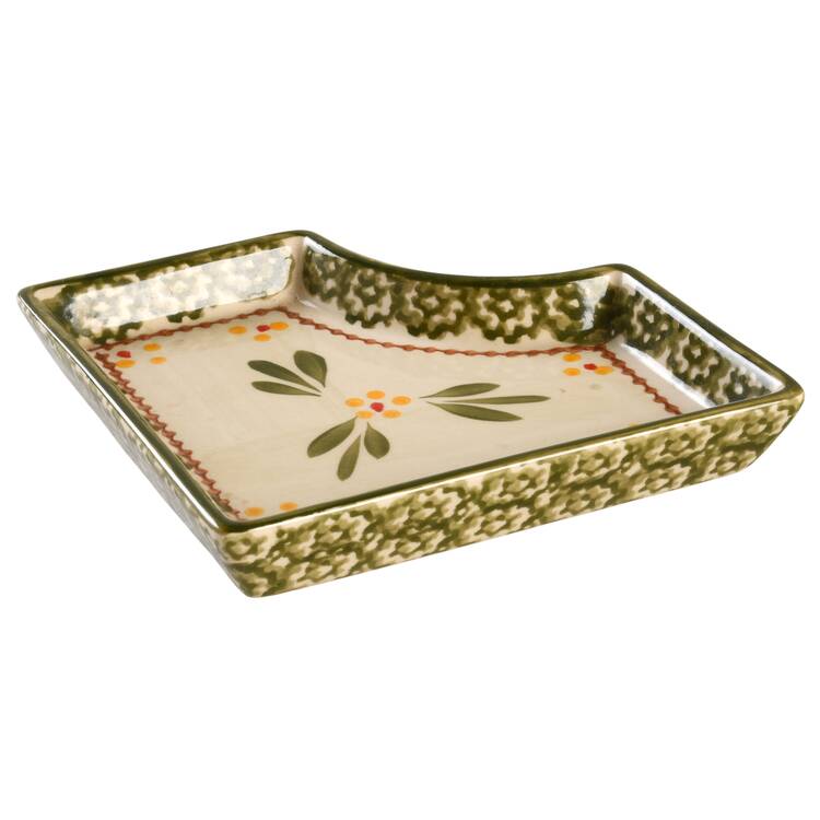 Old World Green Square Side Tray for 6 Piece Pedestal Server/Cake Set