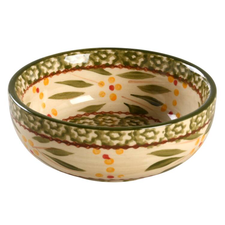Old World Green Round Center Bowl for 6 Piece Pedestal Server/Cake Set