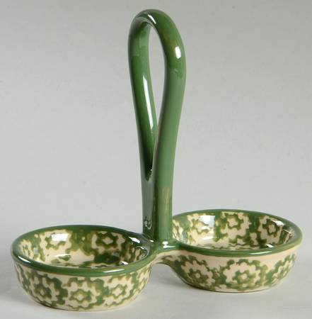 Old World Green Tray for Salt and Pepper Set